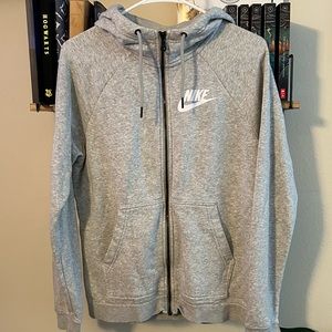Nike Women’s Sportswear Standard Fit FZ Zip-Up Hoodie Grey (Medium)